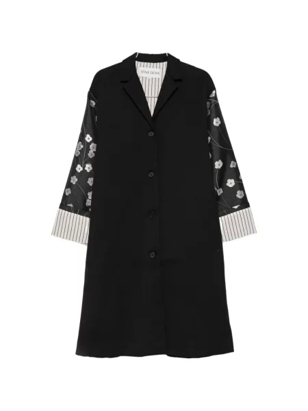 Palton Stine Goya cu model floral cu imagine negru