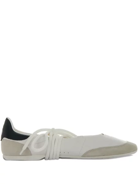 Кожени балеринки Patrizia Pepe с връзки бяло