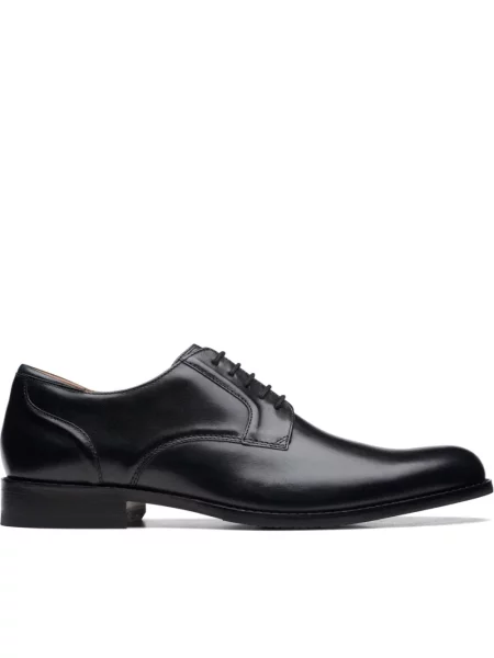 Półbuty Clarks sznurowane skórzane czarne