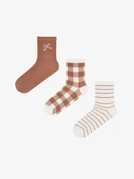 Penti Ponožky PENTI Crew-Socken im Bowtie-Muster mix barev
