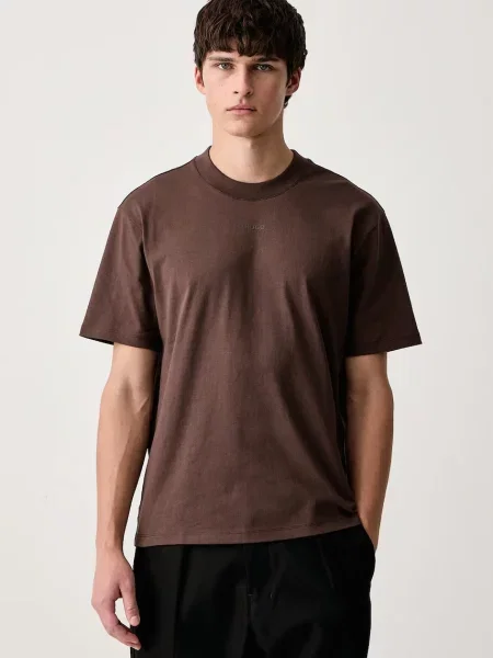 HUGO t-shirt ανδρικό Dapolino καφέ