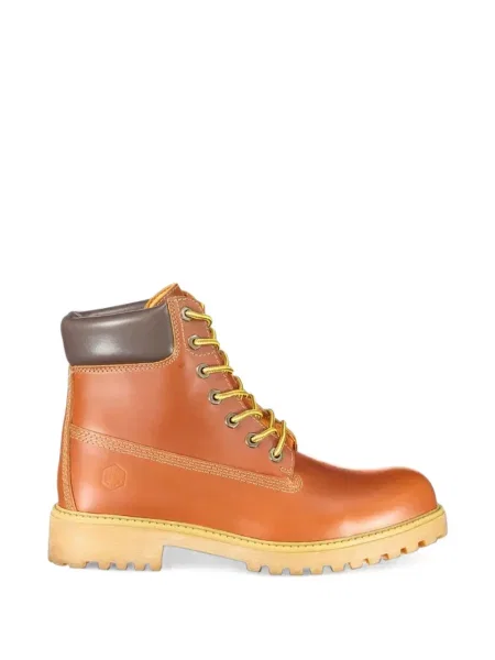 Cizme scurte Lumberjack cu șireturi din piele maro
