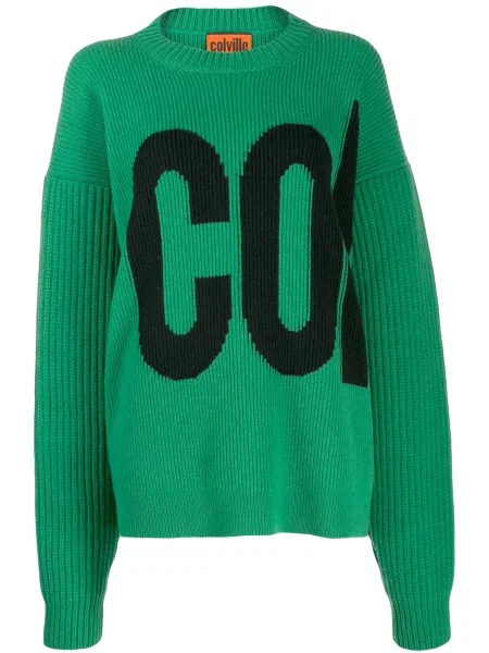 Pulover Colville cu broderie verde