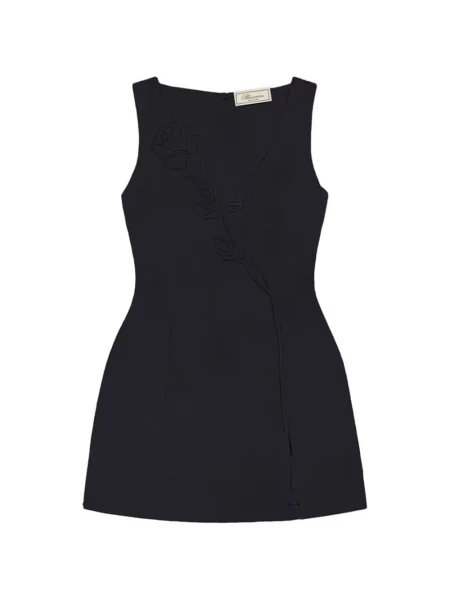 Rochie mini Blumarine cu broderie fără mâneci negru