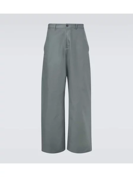 Saténové široké kalhoty Acne Studios šedé