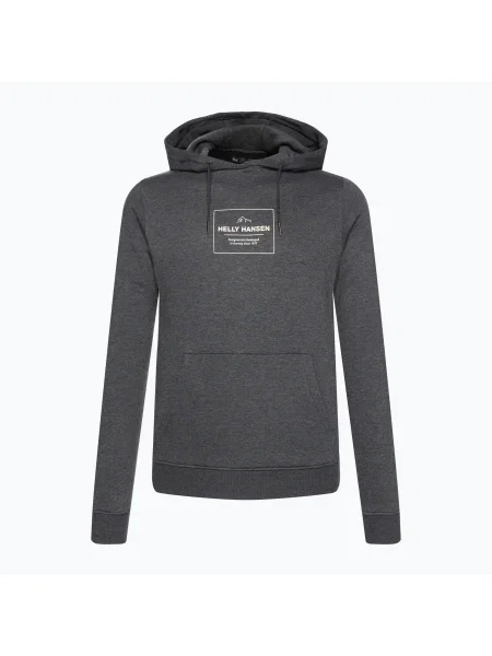 Меланжов суичър с качулка Helly Hansen черно