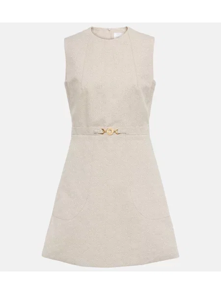 Sukienka Patou w kształcie litery A garniturowa beżowa