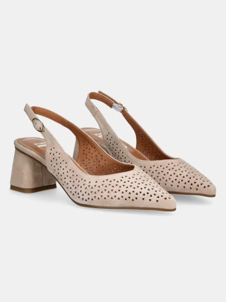 Велурени обувки с дебел Answear Lab с дебел бежово