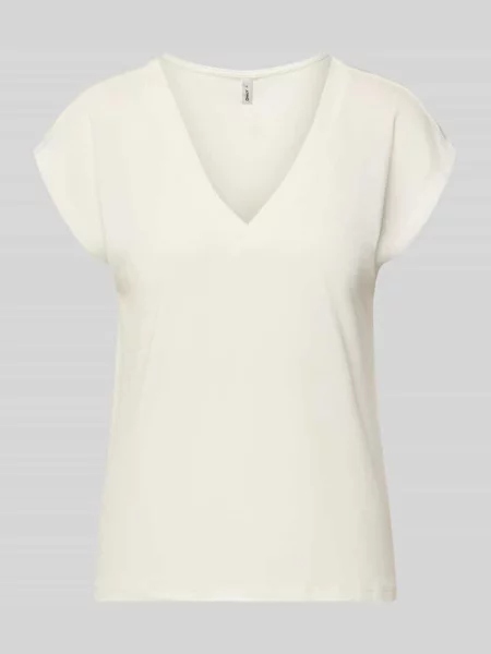 T-shirt o kroju loose fit z mieszanki modalu model FREE' Only biała