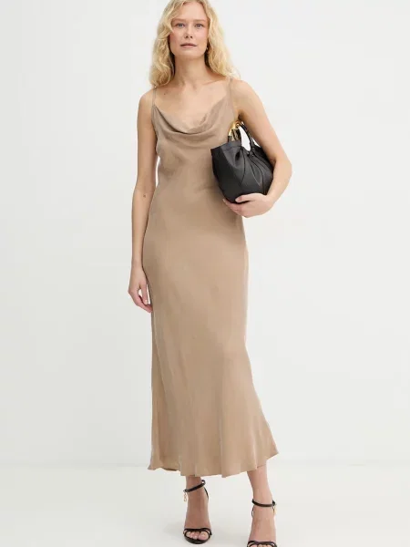 Guess білизняна сукня з віскозою AKILINA