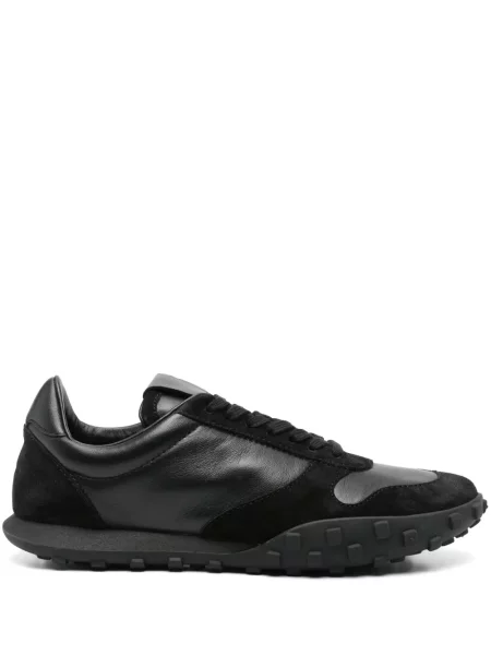 Sneakerși Jil Sander cu șireturi din piele negru