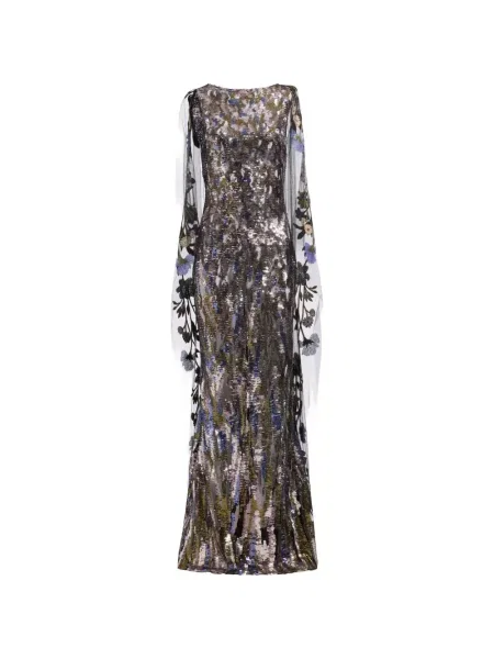 Rochie maxi Elie Saab cu paiete gri