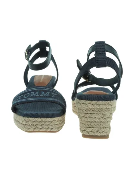 Tommy Hilfiger szandál TOMMY HILFIGER ESPAD MID WEDGE sötétkék