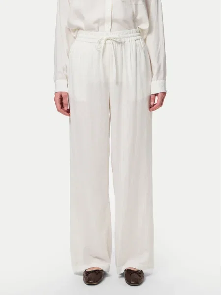 Pieces Pantaloni din Pia Wide Leg alb