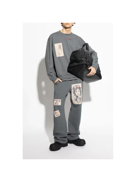 Bluza Diesel z długim rękawem szara