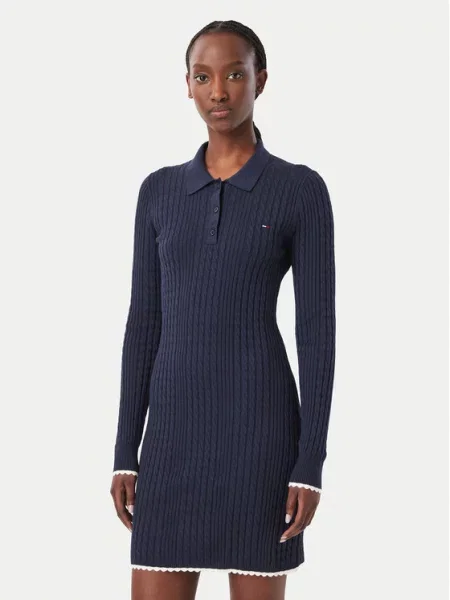 Tommy Jeans Kötött ruha Sötétkék