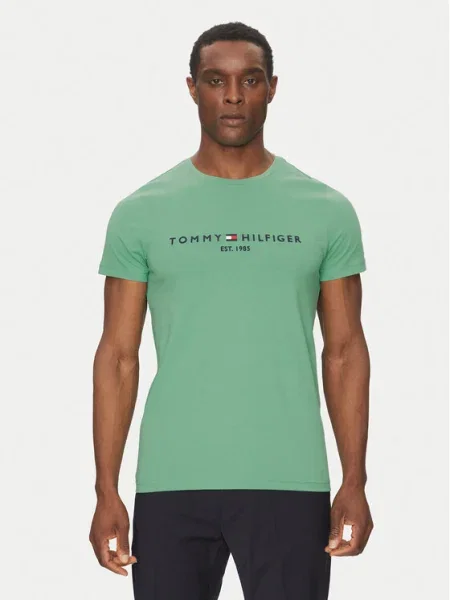 Тениска Tommy Hilfiger синьо с апликация черно