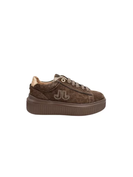 Sneakersy Janet & Janet zamszowe na platformie brązowe
