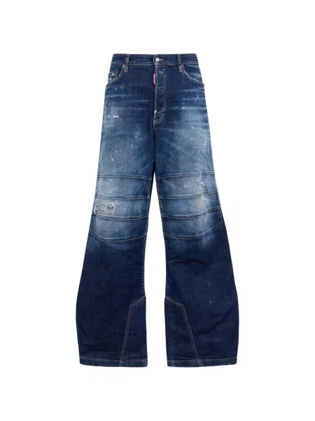 Džíny Dsquared2 s oděrkami modré