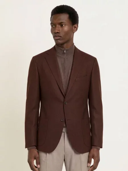 Dressler Sako Regular Fit tmavě / tmavě hnědá červená