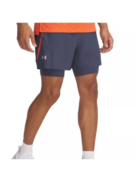 Tkane szorty 2 w 1 Under Armour Launch niebieskie