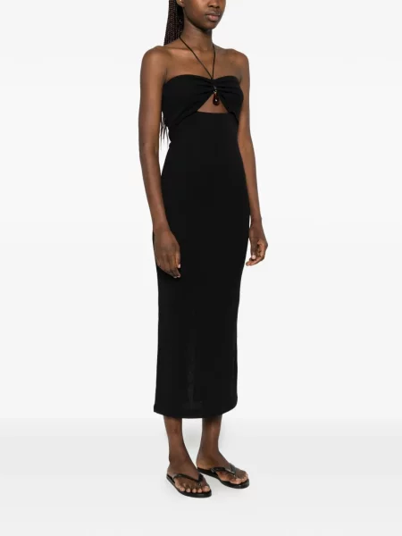 Rochie midi Nanushka cu gât halter negru