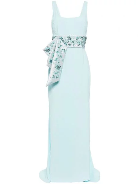 Sukienka bez rękawów Badgley Mischka bez rękawów niebieska