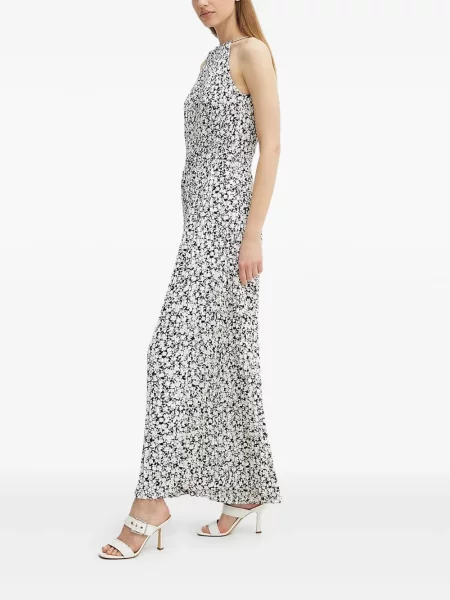 Kožené mini mini šaty Michael Michael Kors na ramínka bílé