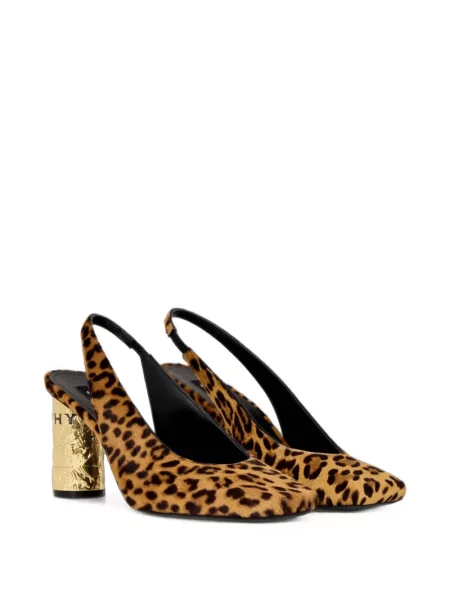 Pantofi cu toc Givenchy din piele cu model leopard maro
