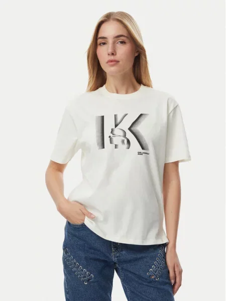 KARL LAGERFELD Marškinėliai Kreminė