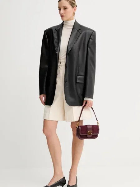 Джинсові шорти Patou однотонні висока посадка бежевий