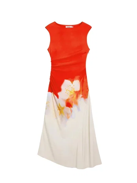 Desigual Rochie crem / albastru deschis homar portocaliu