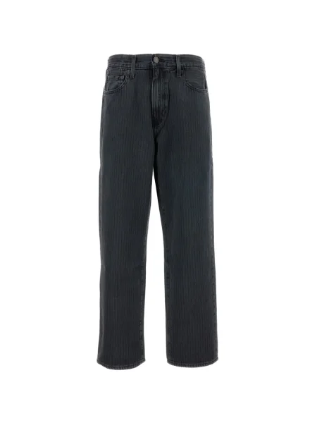 Prugaste širokih nogu traperice Levi's® crna