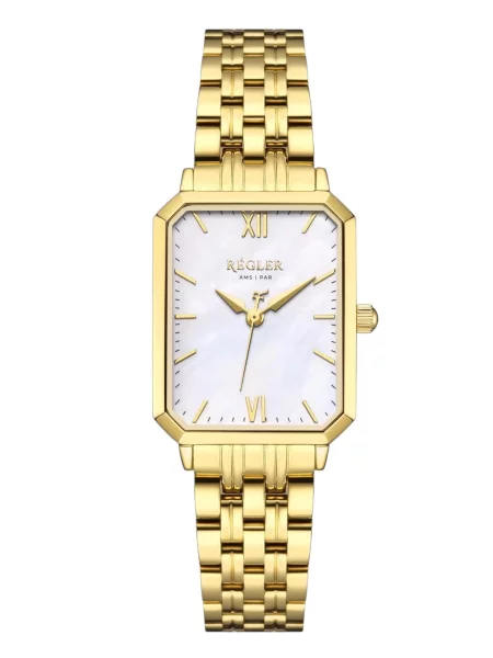 Régler Analógové hodinky Élégance Pearl Edition Gold Pearl White zlatá perlovo biela