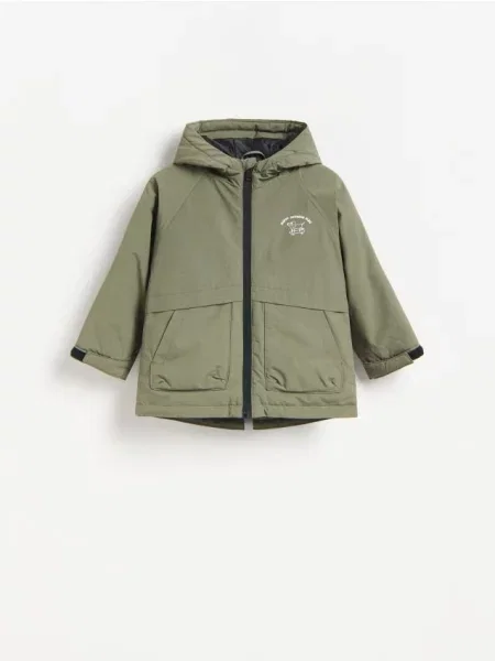 Reserved Zateplená parka tmavozelená
