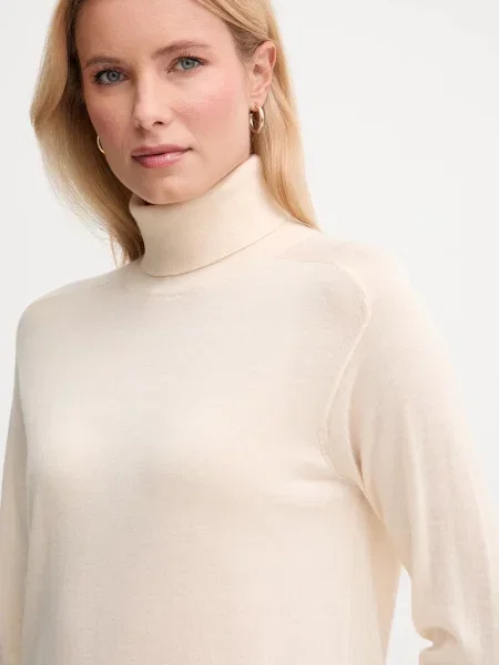 Вовняний светр United Colors of Benetton легкий гольф бежевий