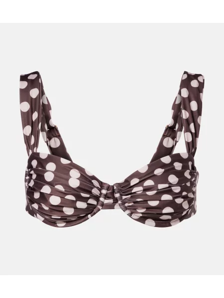 Top Faithfull w grochy brązowy