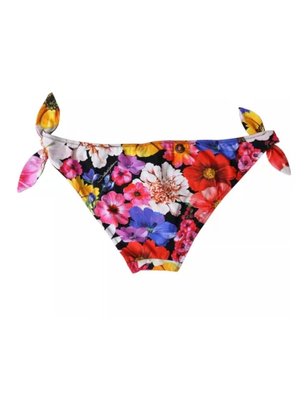 Bikini Dolce And Gabbana w kwiatki z nadrukiem czarne