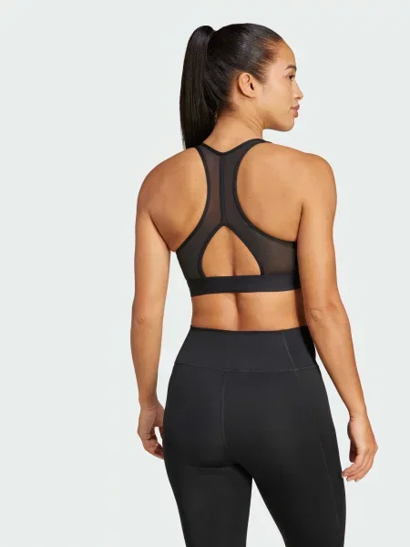 Переработанный спортивный топ Adidas черный