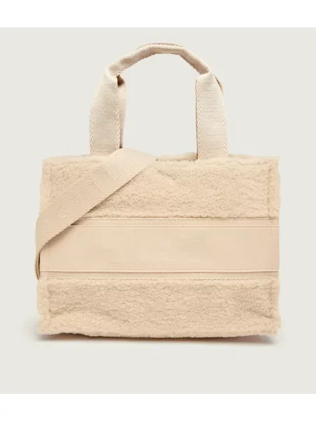 Rucsac Liu Jo din piele de oaie bej
