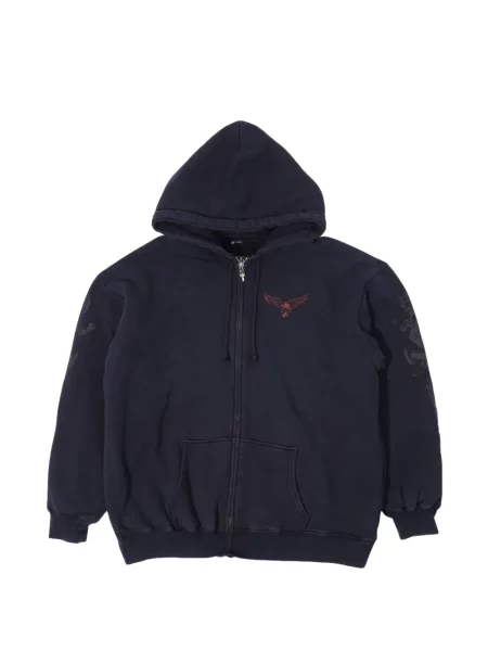 Mikina s kapucí Chrome Hearts se srdcovým vzorem černá