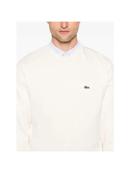 Bluza o kroju regular fit z mieszanki bawełny Lacoste biała