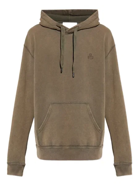 Hanorac cu glugă Marant cu broderie maro