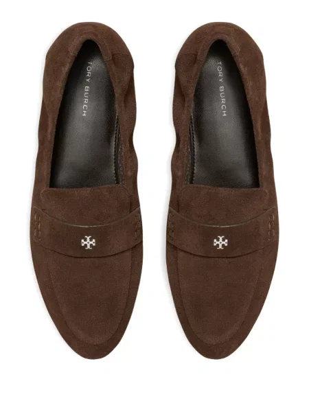 Pantofi loafer Tory Burch din piele de căprioară maro