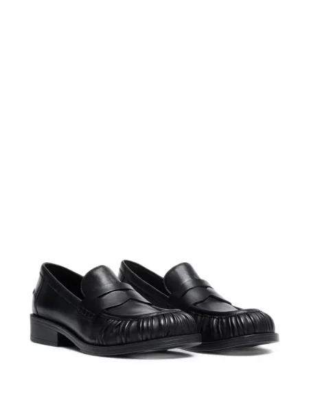 Pantofi loafer Ash din piele cu volane negru
