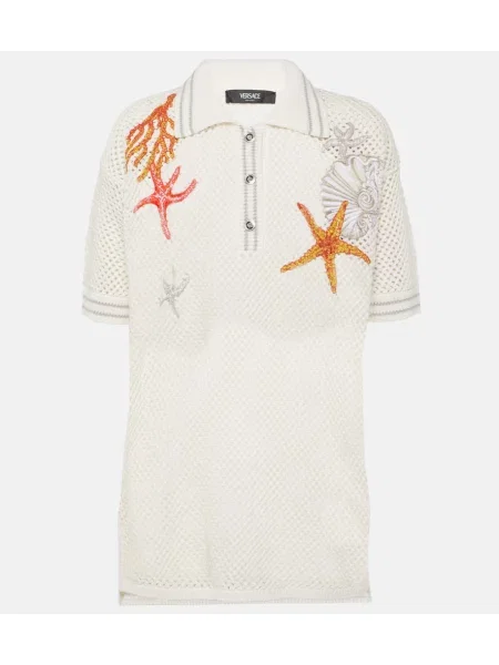 Polo Versace cu broderie alb