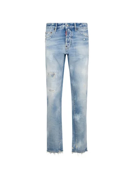 Ursuleț de pluș blugi Dsquared2 zdrențuiți albastru