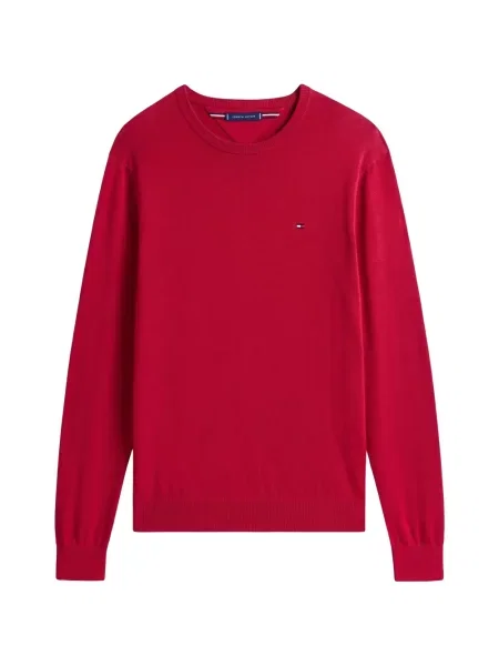 Pulover Tommy Hilfiger cu decolteu rotund roșu