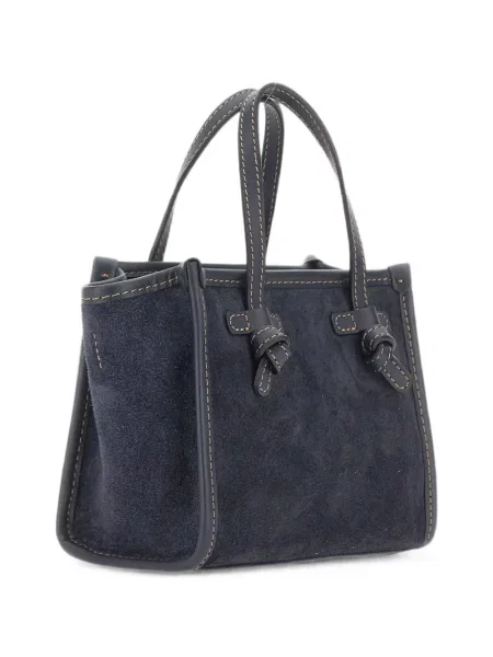 Geantă shopper Gianni Chiarini din piele de căprioară albastru