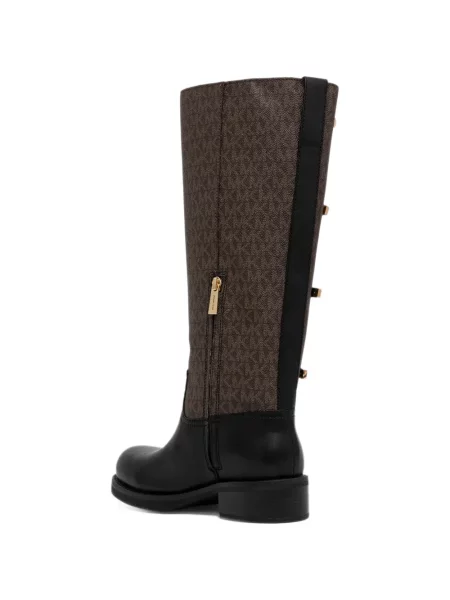 Fustă din piele Michael Michael Kors cu model paisley cu autograf negru